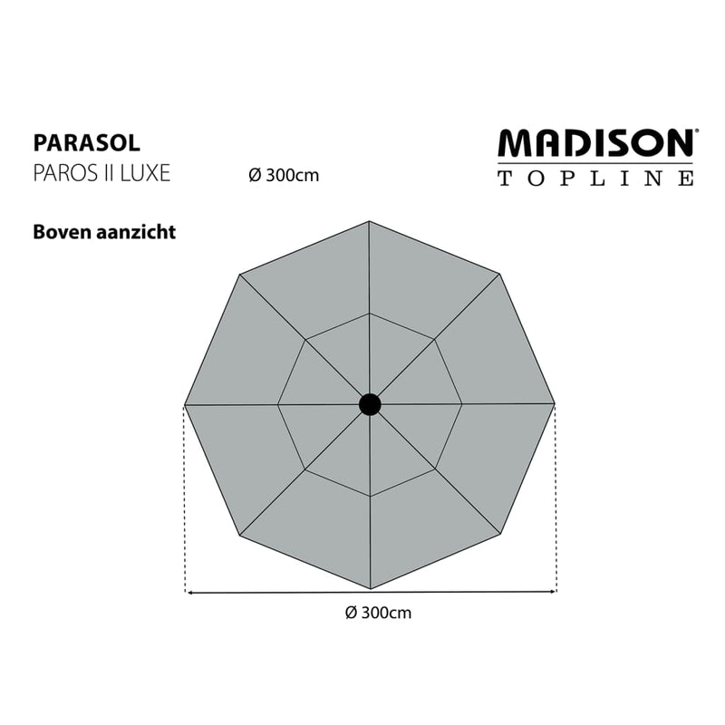 Madison Parasol Paros II Luxe 300 cm Ecru