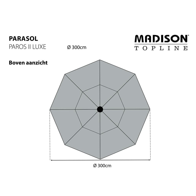 Madison Parasol Paros II Luxe 300 cm Sage Green