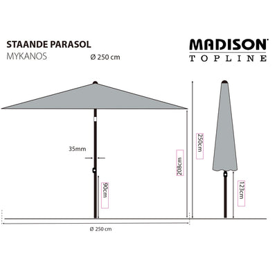 Madison Parasol Mykanos 250 cm Taupe