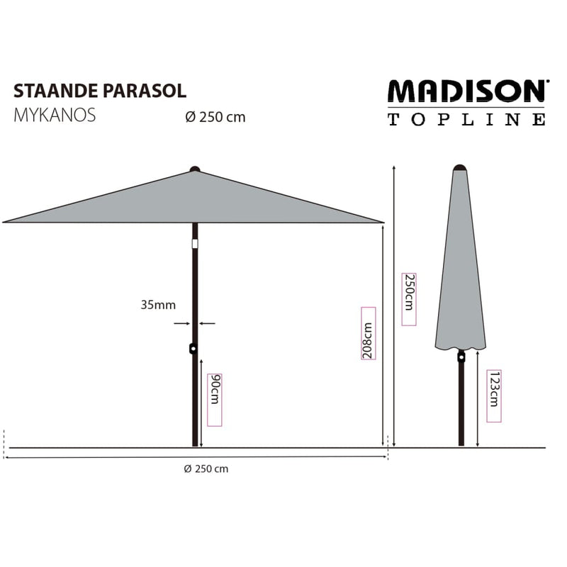 Madison Parasol Mykanos 250 cm Green