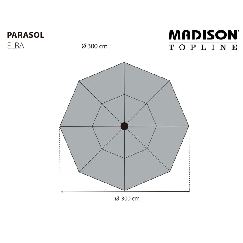 Madison Parasol Elba 300 cm Grey