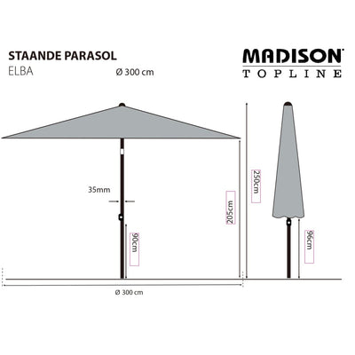 Madison Parasol Elba 300 cm Ecru