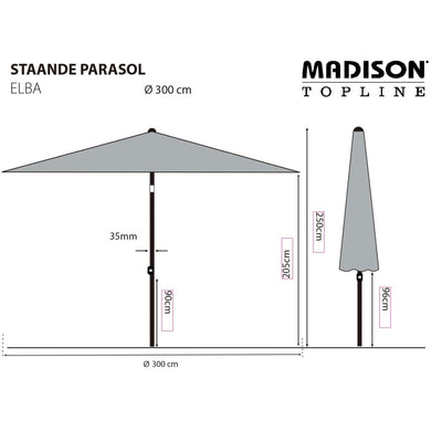 Madison Parasol Elba 300 cm Green