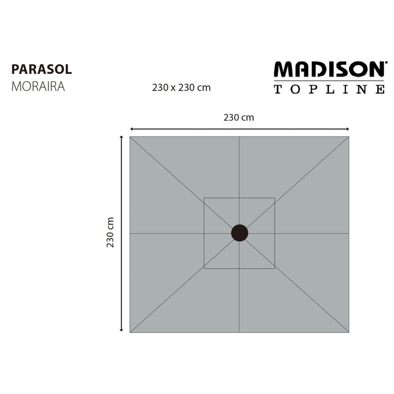 Madison Parasol Moraira 230x230 cm Grey