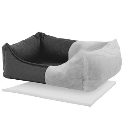 Madison Dog Bed Skai Check 120x95x28 cm Grey