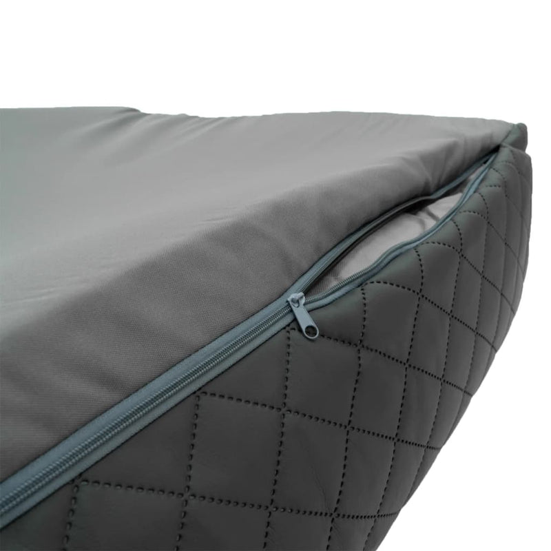 Madison Dog Bed Skai Check 120x95x28 cm Grey