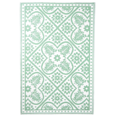 Esschert Design Outdoor Rug 182x122 cm Tiles Green and White