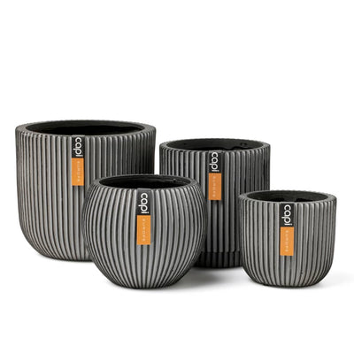 Capi 4 Piece Planter Set Groove Anthracite