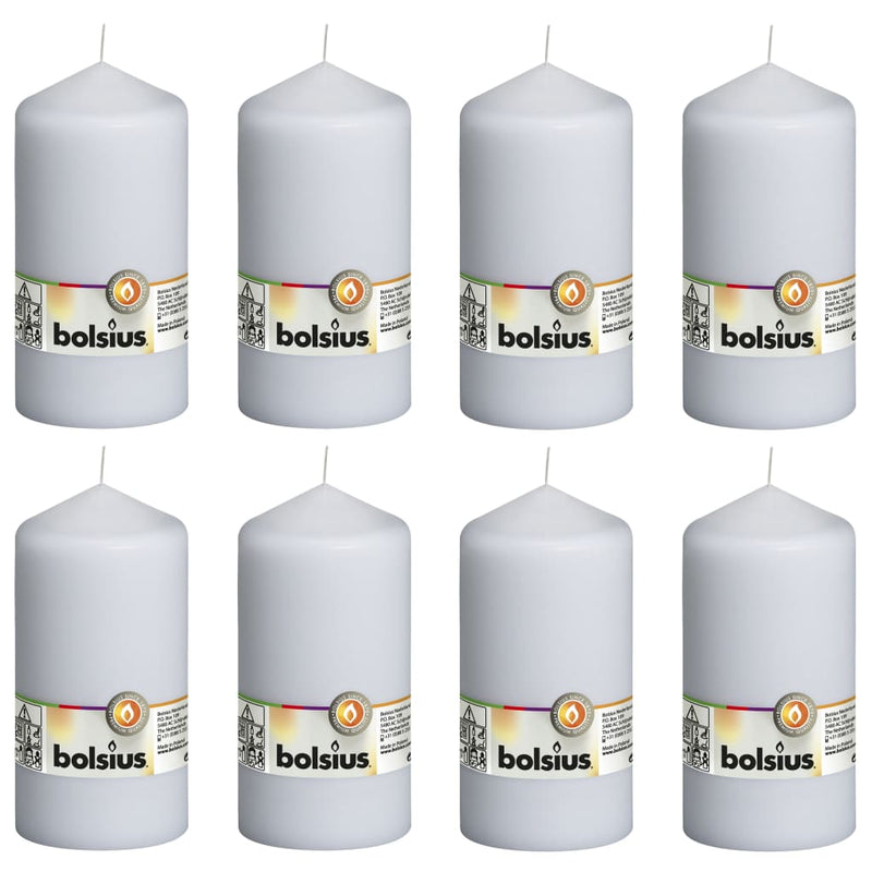 Bolsius Pillar Candles 8 pcs 150x78 mm White