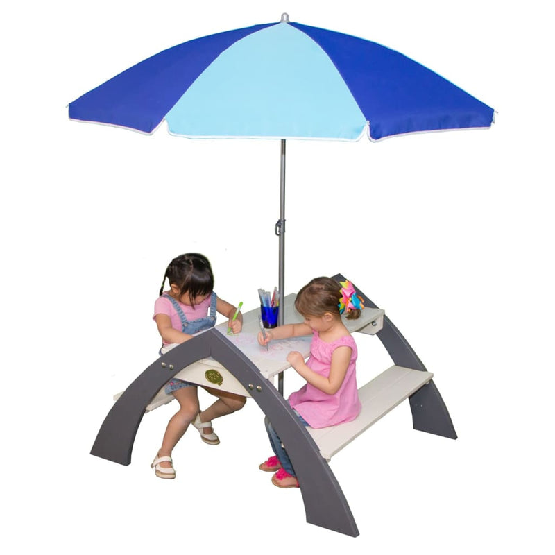 AXI Children Picnic Table Kylo with Parasol XL White and Grey