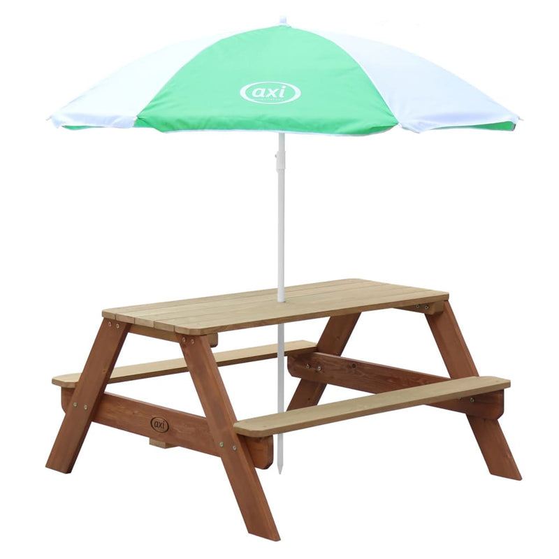 AXI Children Picnic Table Nick with Umbrella Brown