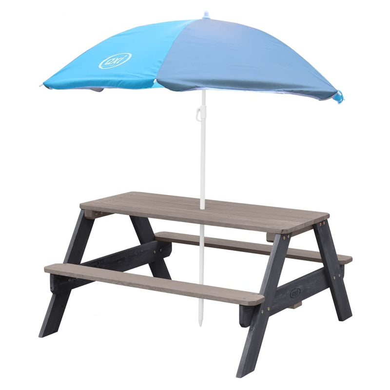 AXI Children Picnic Table Nick with Umbrella Brown and Grey