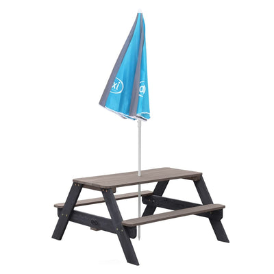 AXI Children Picnic Table Nick with Umbrella Brown and Grey