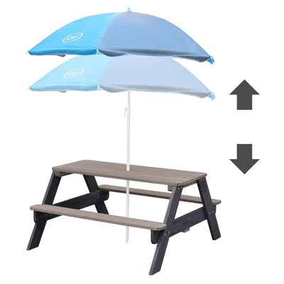 AXI Children Picnic Table Nick with Umbrella Brown and Grey