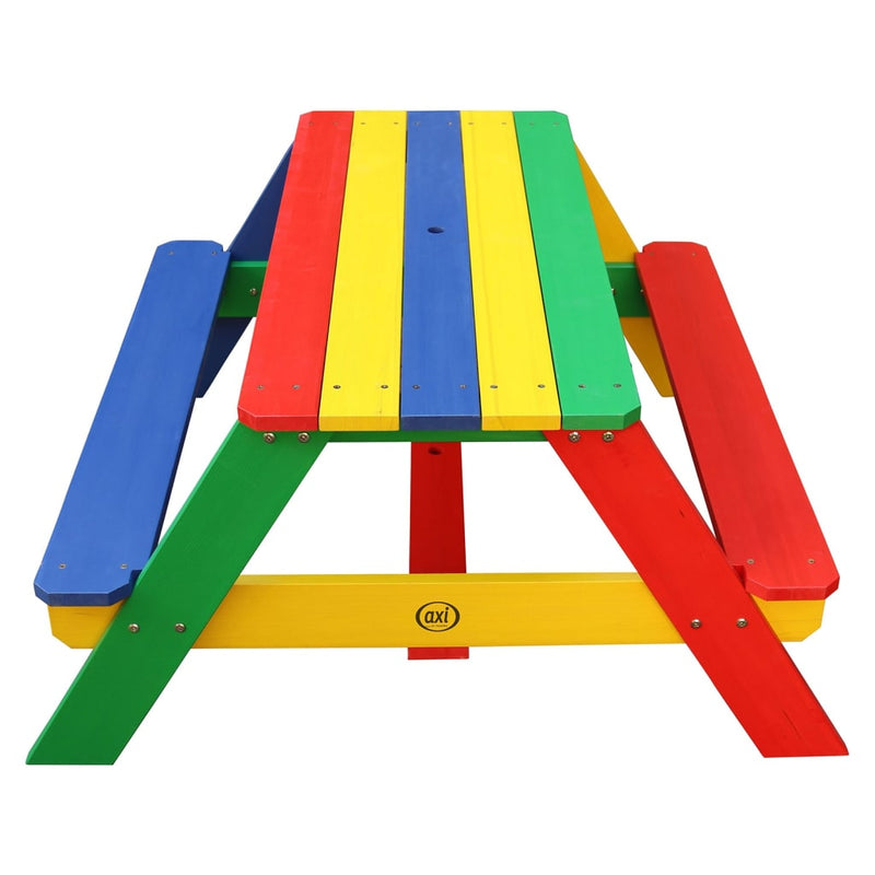 AXI Children Picnic Table Nick with Umbrella Rainbow