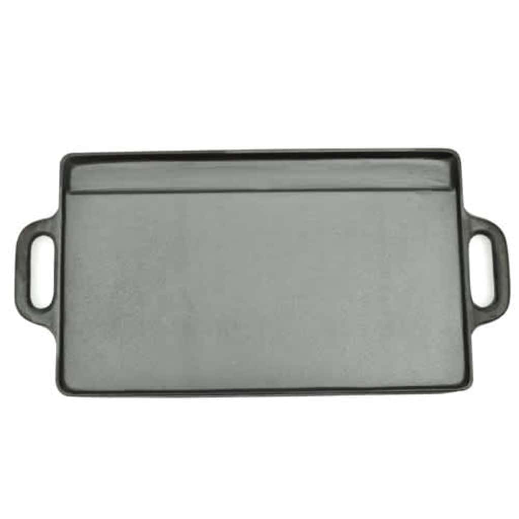 vidaXL Grill Platter 2 pcs Cast Iron Reversible 38x23 cm 2