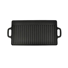 vidaXL Grill Platter 2 pcs Cast Iron Reversible 38x23 cm 3