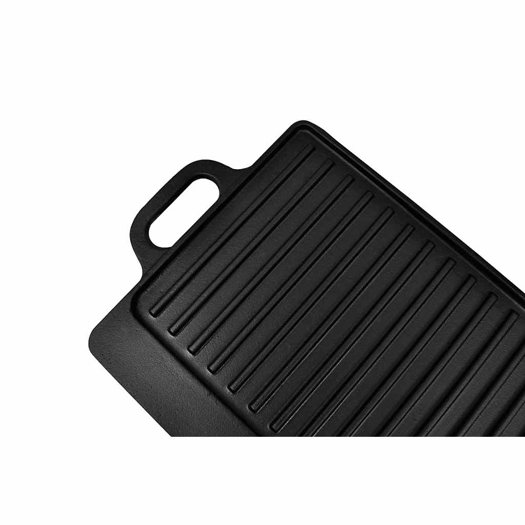 vidaXL Grill Platter 2 pcs Cast Iron Reversible 38x23 cm 4