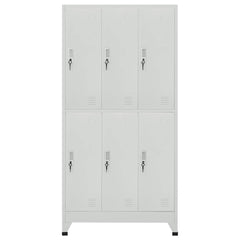 Locker Cabinet 90x45x180 cm Steel With 6 lockers Grey
