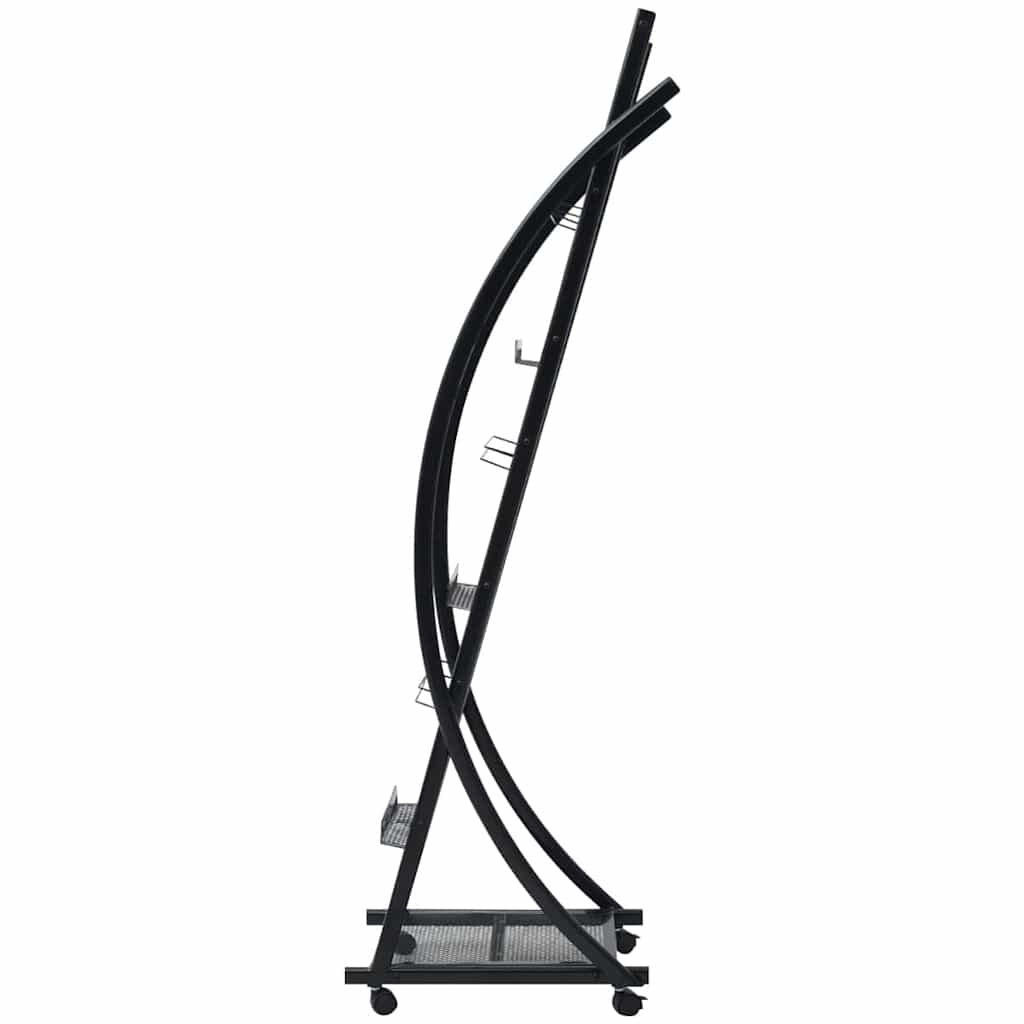 vidaXL Magazine Rack 40x32x131 cm Black A4 3