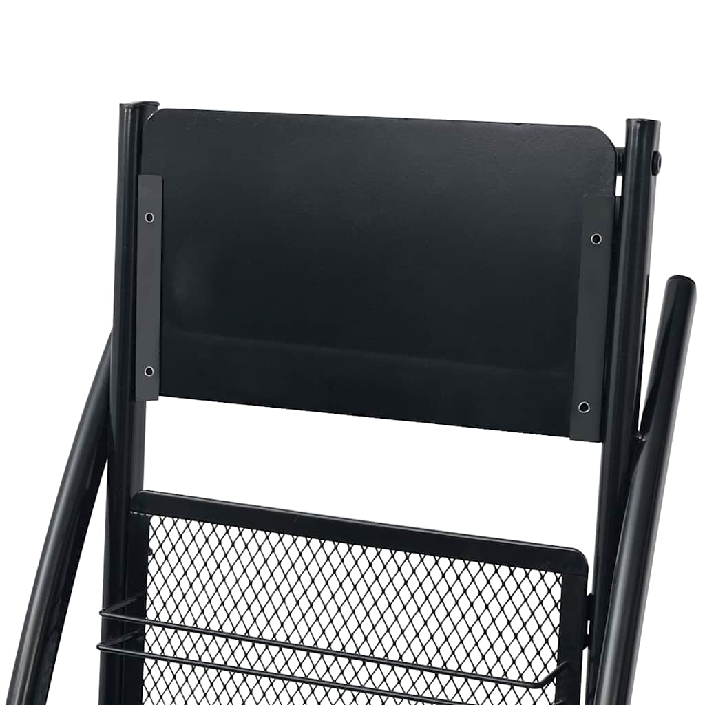 vidaXL Magazine Rack 40x32x131 cm Black A4 4