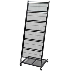 30100 vidaXL Magazine Rack 47,5x43x133 cm Black A4 1
