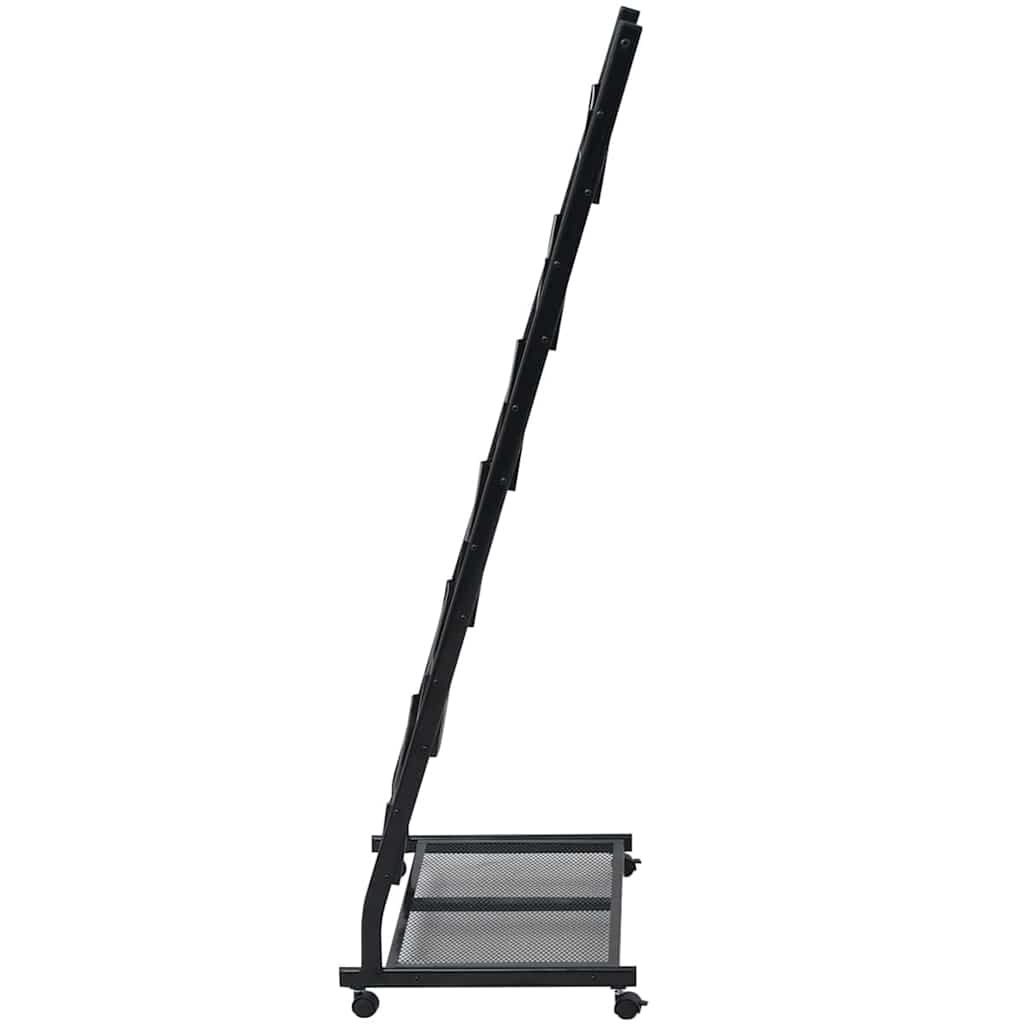 30100 vidaXL Magazine Rack 47,5x43x133 cm Black A4 3