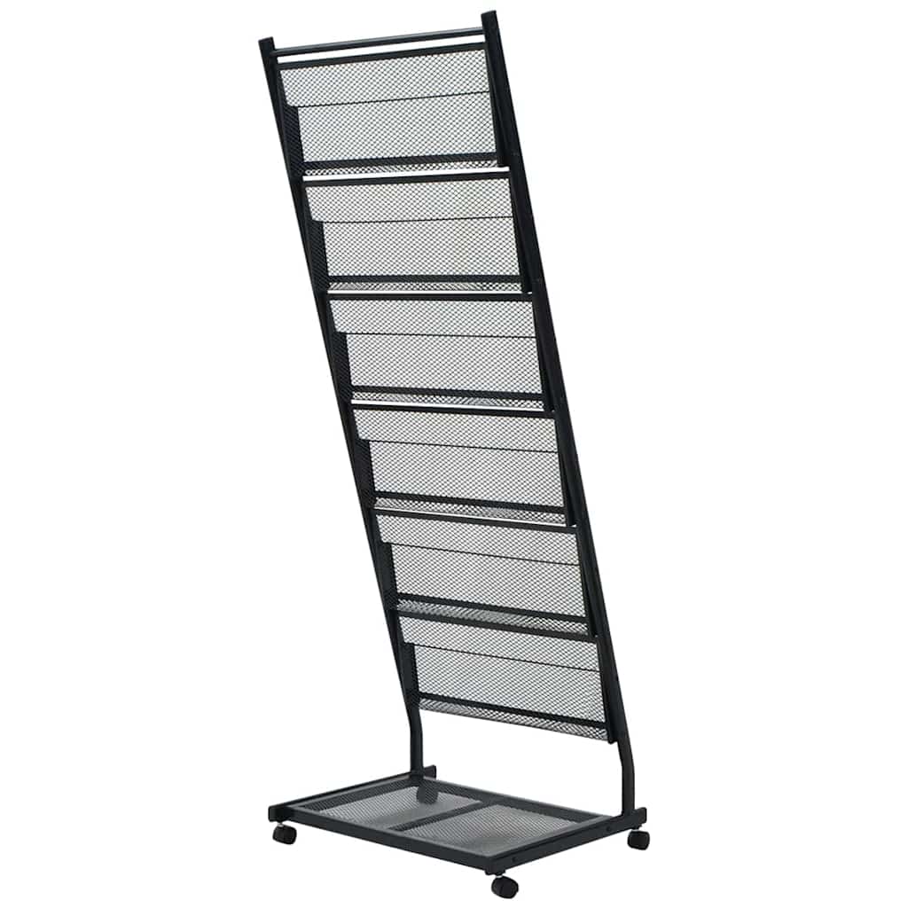 30100 vidaXL Magazine Rack 47,5x43x133 cm Black A4 2