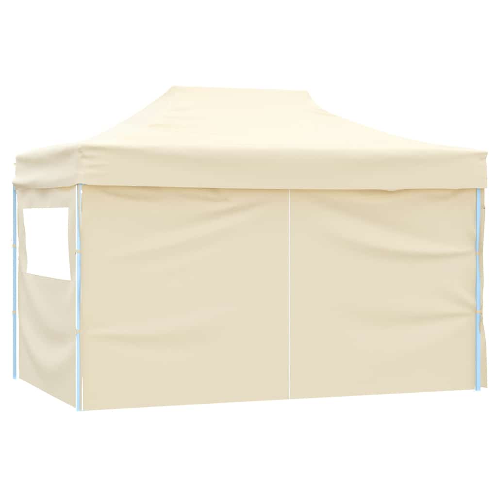 vidaXL Foldable Tent Pop-Up with 4 Side Walls 3x4.5 m Cream White 5