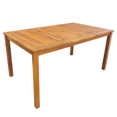 5 Piece Outdoor Dining Set Solid Acacia Wood 140 cm table length 4