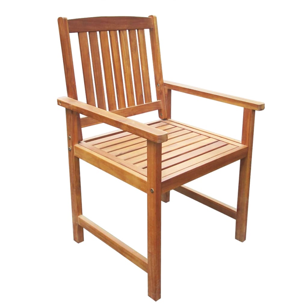 5 Piece Outdoor Dining Set Solid Acacia Wood 140 cm table length 4