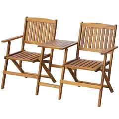 vidaXL Folding Garden Bench with Tea Table 140 cm Solid Acacia Wood 1