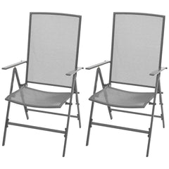Mesh Folding Chairs Steel Grey 2