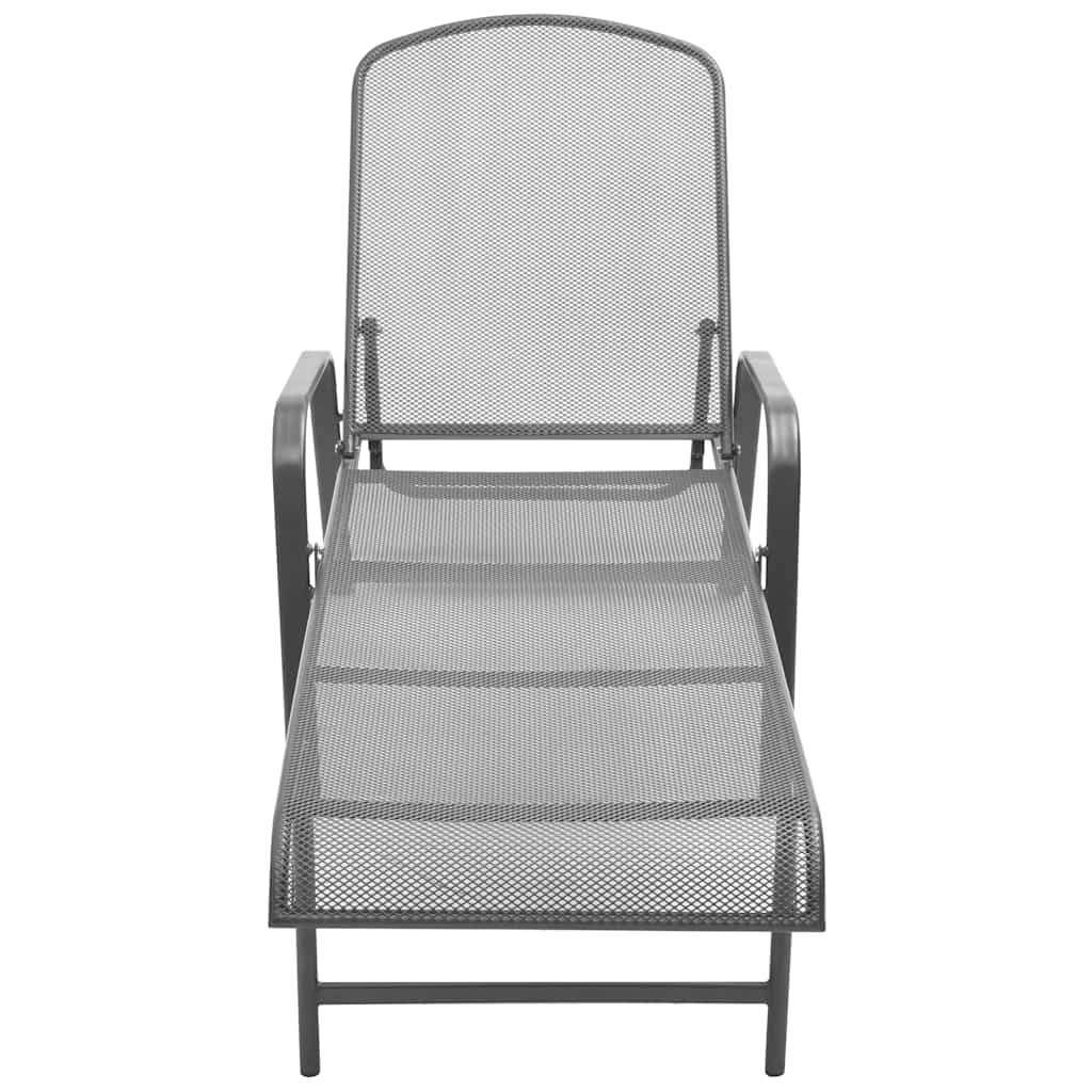 42725 vidaXL Sun Lounger Steel Anthracite 2
