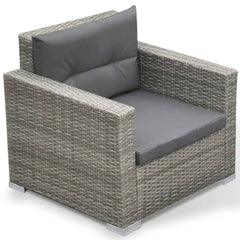 vidaXL 6 Piece Garden Lounge Set with Cushions Poly Rattan Grey 6