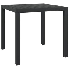 Garden Table Black Aluminium and WPC 80 cm 80 cm