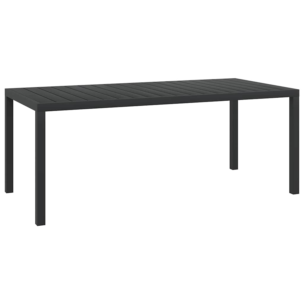 Garden Table Black Aluminium and WPC 185 cm 90 cm