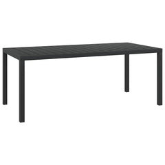 Garden Table Black Aluminium and WPC 185 cm 90 cm
