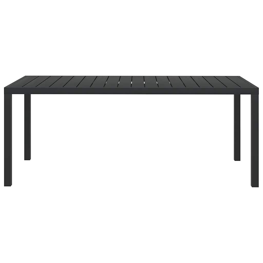 Garden Table Black Aluminium and WPC 185 cm 90 cm