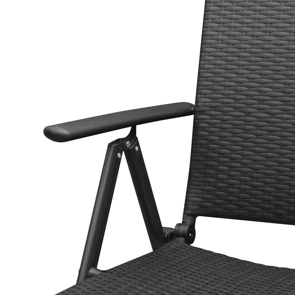 Stackable Folding Chairs 2 pcs Poly Rattan Black
