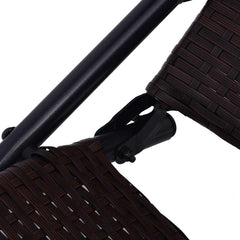 vidaXL Folding Sun Lounger Poly Rattan Brown 5