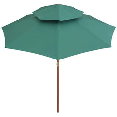 vidaXL Double Decker Garden Parasol 270x270 cm Wooden Pole Green 3