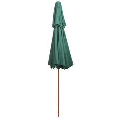 vidaXL Double Decker Garden Parasol 270x270 cm Wooden Pole Green 4