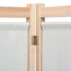 vidaXL 3-Panel Room Divider Cream 120x170x4 cm Fabric 4
