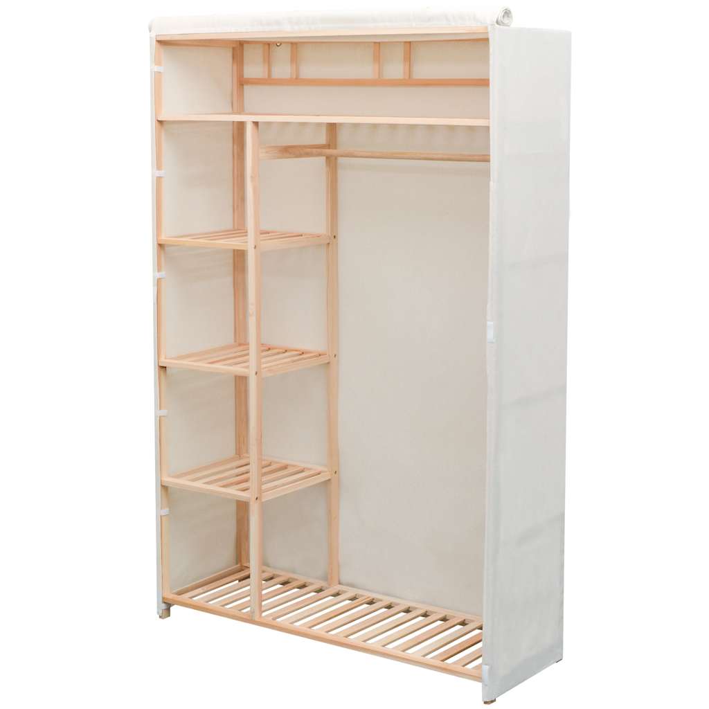 Wardrobe 110x40x170 cm Fabric White