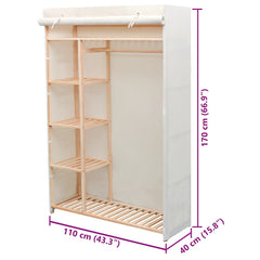 Wardrobe 110x40x170 cm Fabric White