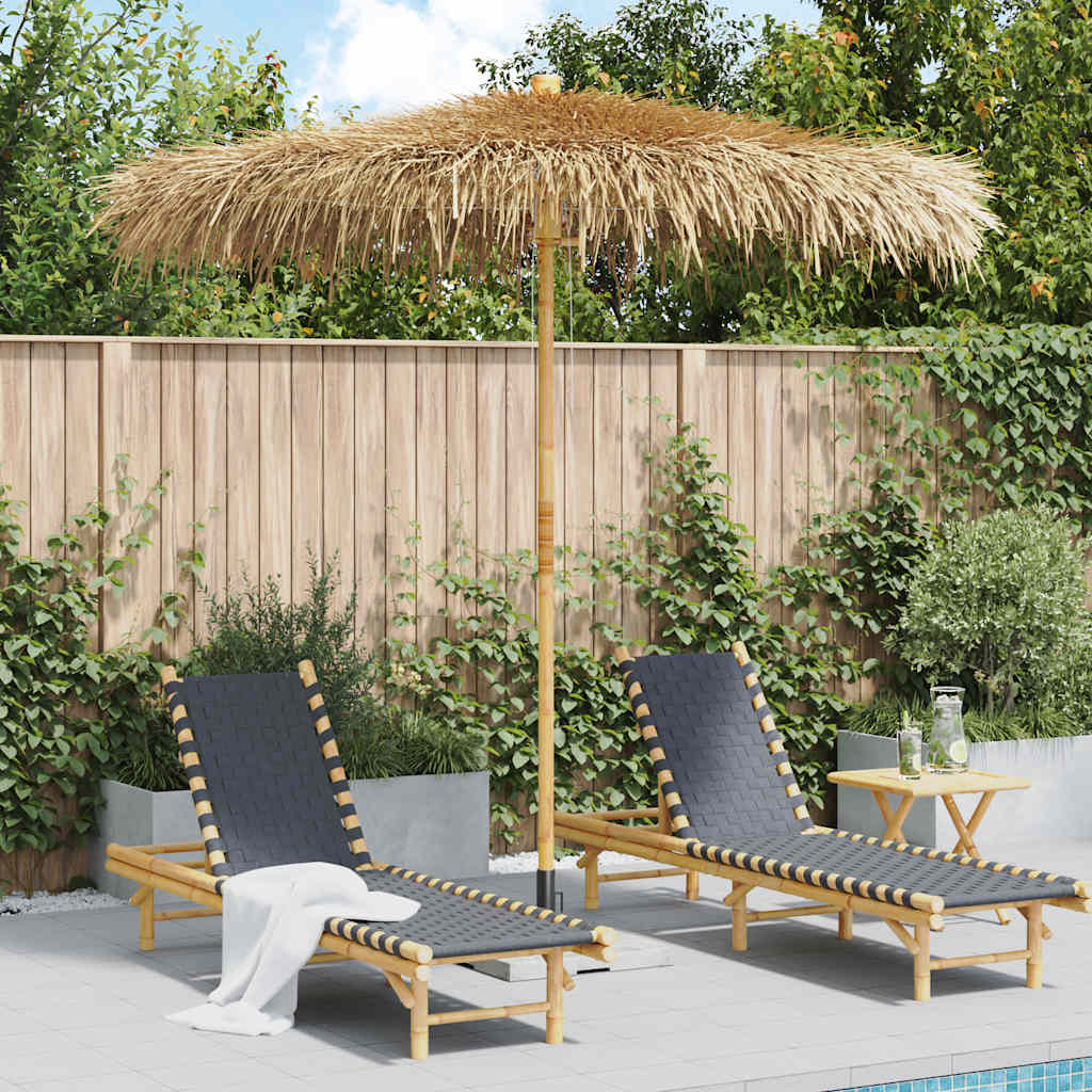 vidaXL Bamboo Garden Parasol with Banana Leaf Roof 210 cm 3