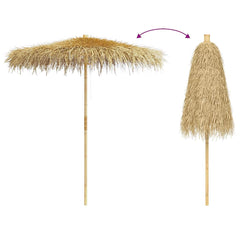 vidaXL Bamboo Garden Parasol with Banana Leaf Roof 210 cm 6