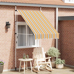 vidaXL Manual Retractable Awning White Frame Width 150 cm