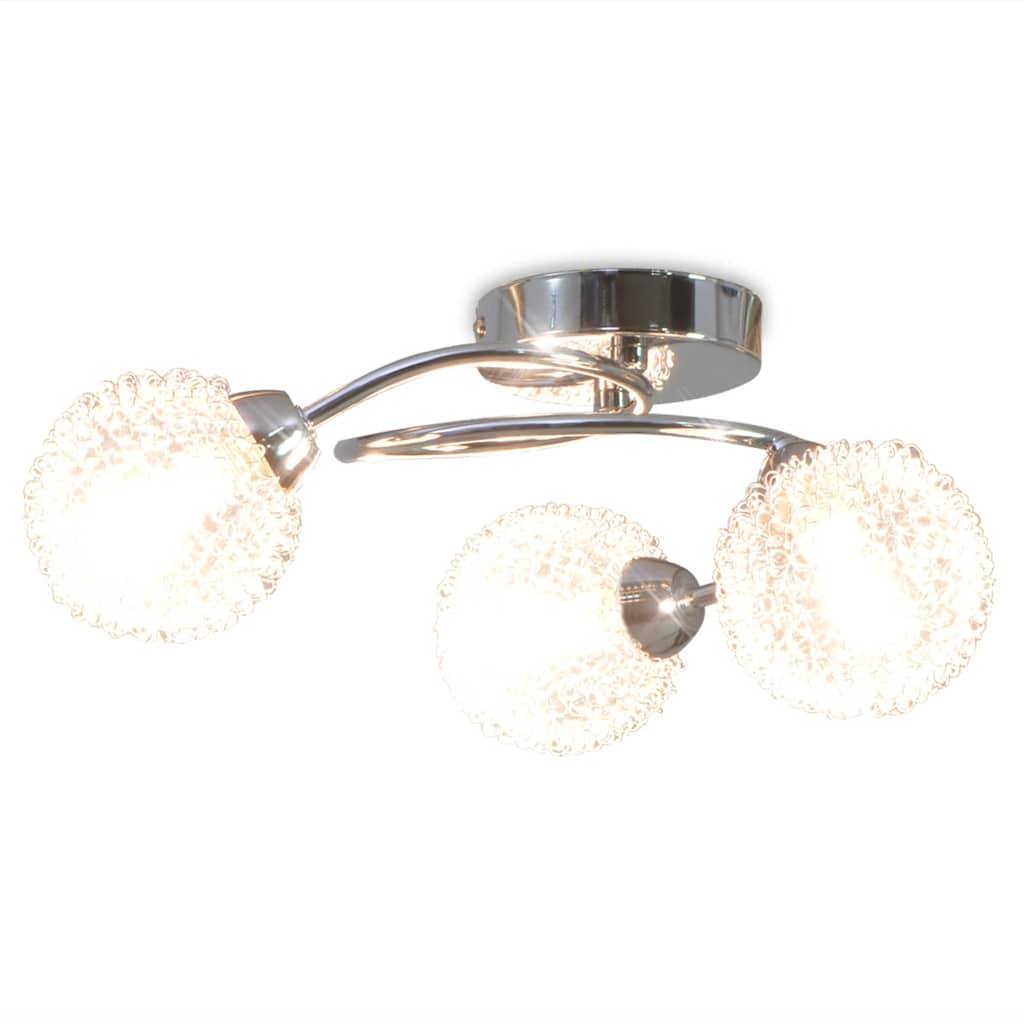 vidaXL Ceiling Lamp | Chrome, Warm White | Glass, Metal | Medium | Modern 3